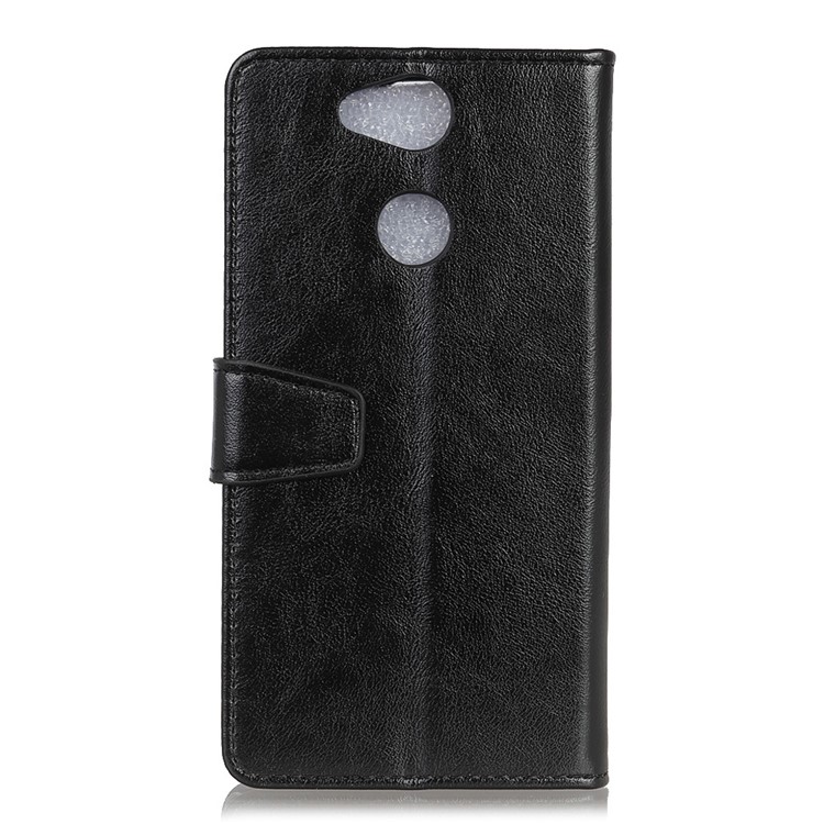 Crazy Horse Leather Wallet Case for Sony Xperia XA2 - Black-2