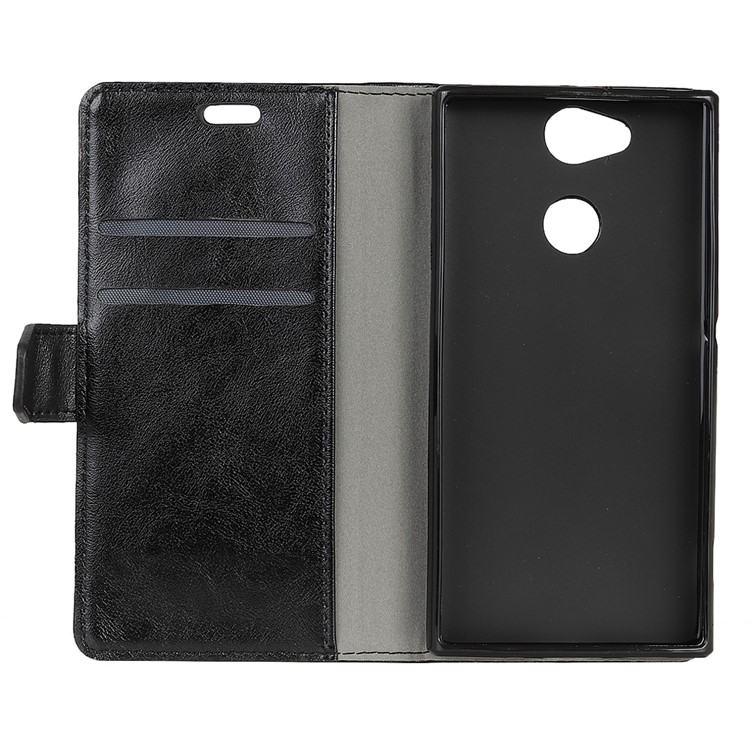 Crazy Horse Leather Wallet Case for Sony Xperia XA2 - Black-4