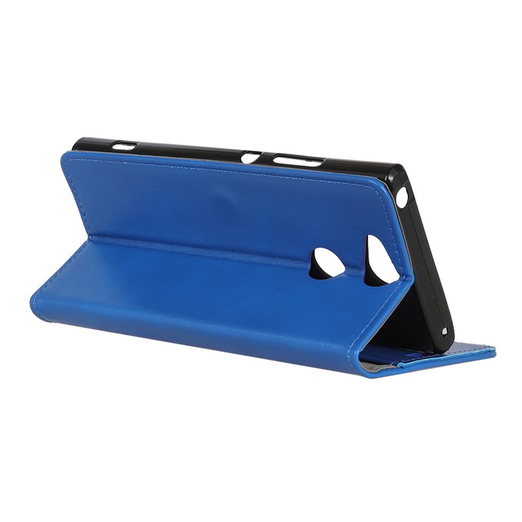 Crazy Horse Wallet Leather Stand Cover for Sony Xperia XA2 - Blue-5