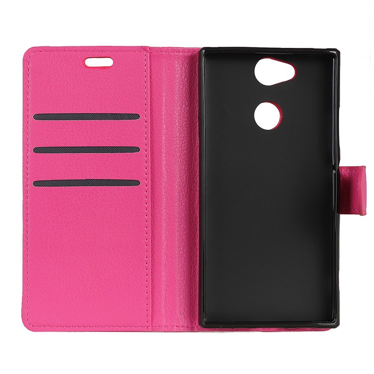 Litchi Skin Leather Wallet Phone Shell Case for Sony Xperia XA2 - Rose-5