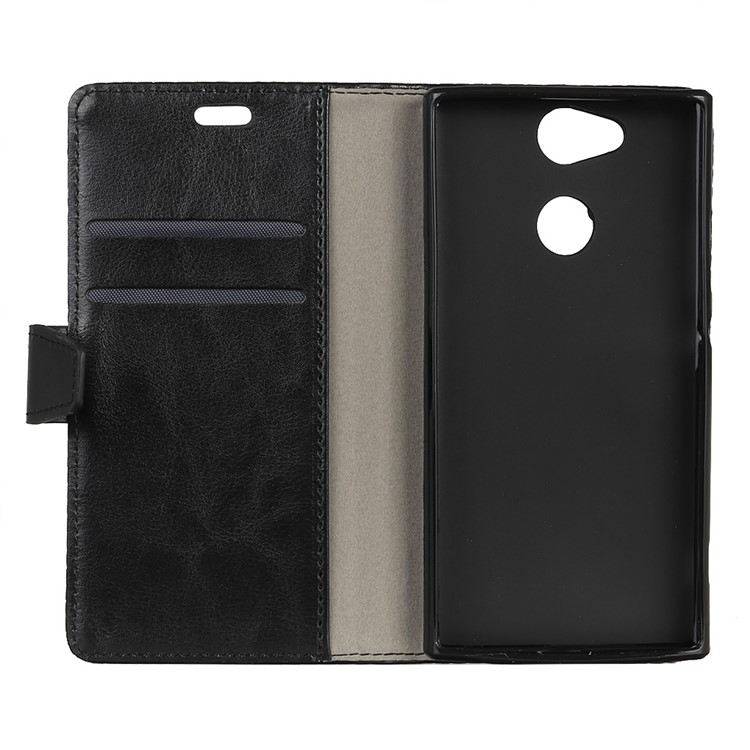 Crazy Horse Texture Wallet Stand Leather Cover for Sony Xperia XA2 - Black-3