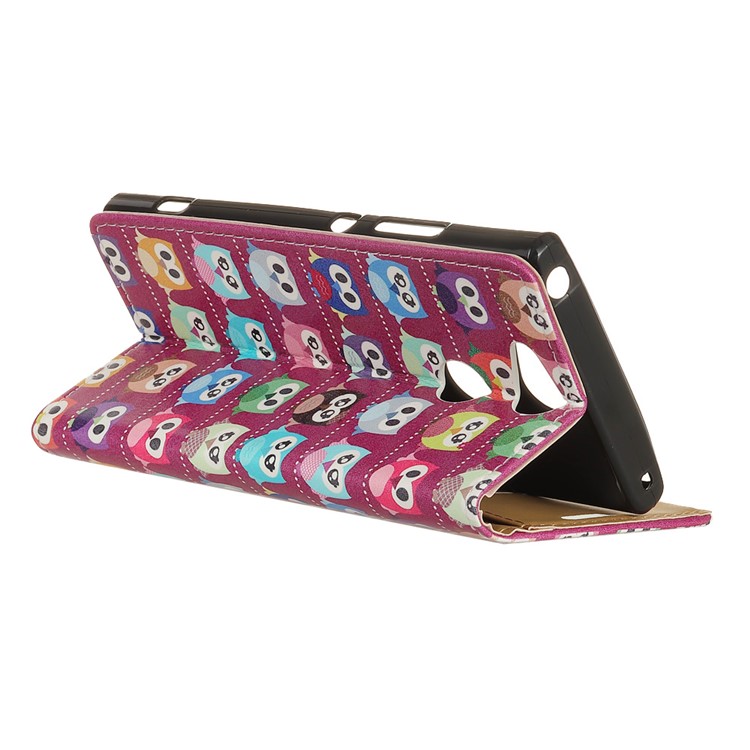 For Sony Xperia XA2 Pattern Printing Wallet Leather Flip Stand Case - Lovely Little Owls-3