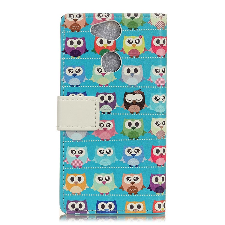 For Sony Xperia XA2 Pattern Printing Wallet Leather Flip Stand Shell - Multiple Colorful Owls-2