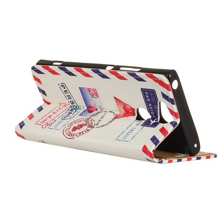 For Sony Xperia XA2 Pattern Printing Leather Card Holder Mobile Phone Cover - Personal Love Mail-3