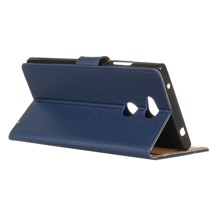Card Holder Leather Magnetic Stand Phone Casing for Sony Xperia XA2 Ultra - Blue-3