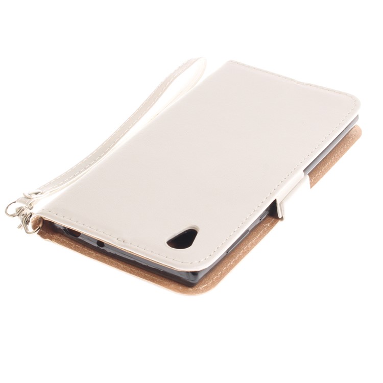 For Sony Xperia L1 Butterfly Pattern Leather Wallet Stand Cover - White-7