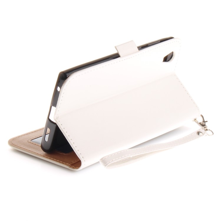 For Sony Xperia L1 Butterfly Pattern Leather Wallet Stand Cover - White-9