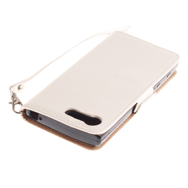 Butterfly Pattern Leather Wallet Stand Case for Sony Xperia X Compact - White-7