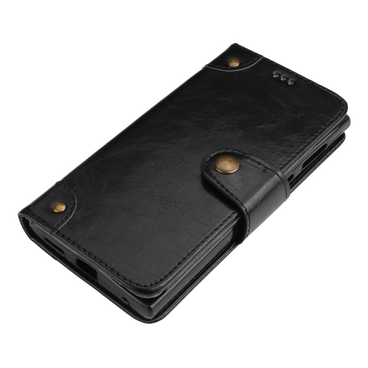 5-Slot Vintage Oil Wax Leather Phone Casing with Stand for Sony Xperia L1 - Black-3