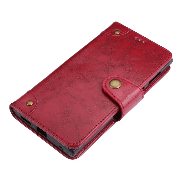 5-Slot Vintage Oil Wax Leather Phone Case with Stand for Sony Xperia L1 - Red-3