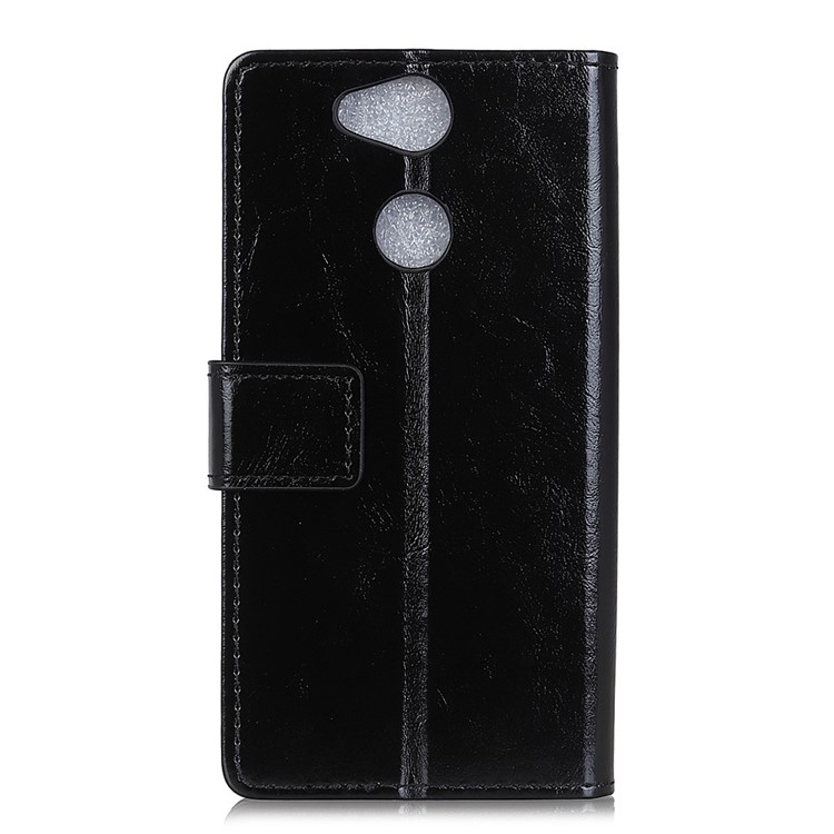For Sony Xperia XA2 Crazy Horse Texture Leather Wallet Stand Phone Cover Case - Black-3