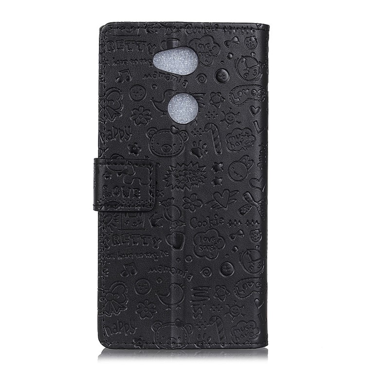 Cartoon Graffiti Pattern Leather Wallet Case for Sony Xperia L2 - Black-3