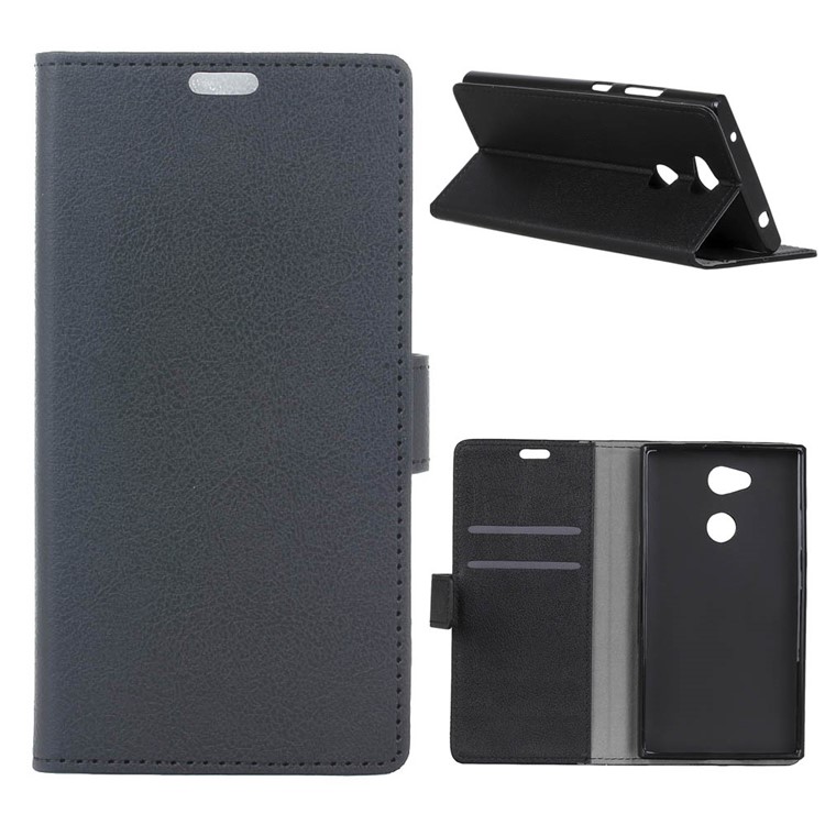 Wallet Leather Magnetic Mobile Phone Case for Sony Xperia L2 - Black-1
