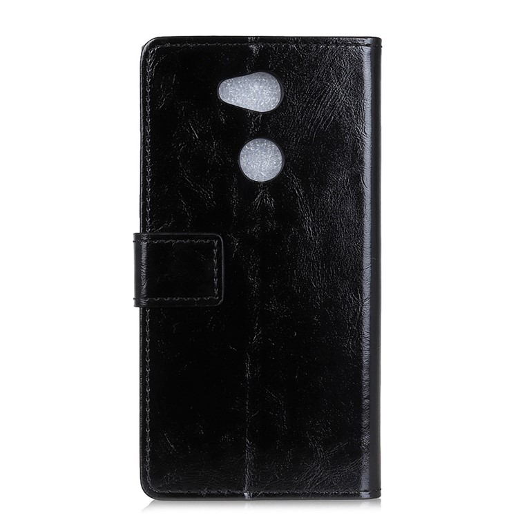 Crazy Horse Texture Leather Wallet Protective Case with Stand for Sony Xperia L2 - Black-3