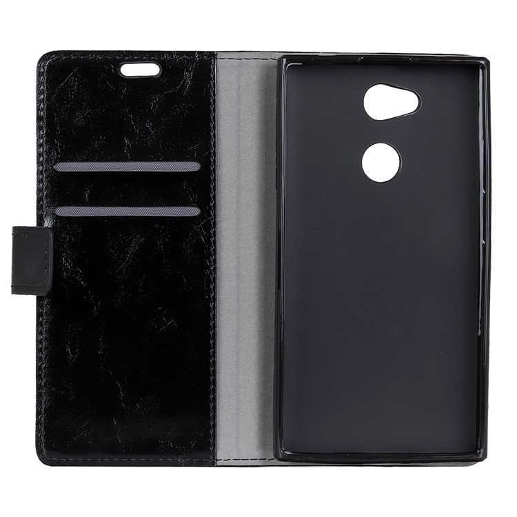Crazy Horse Texture Leather Wallet Protective Case with Stand for Sony Xperia L2 - Black-4