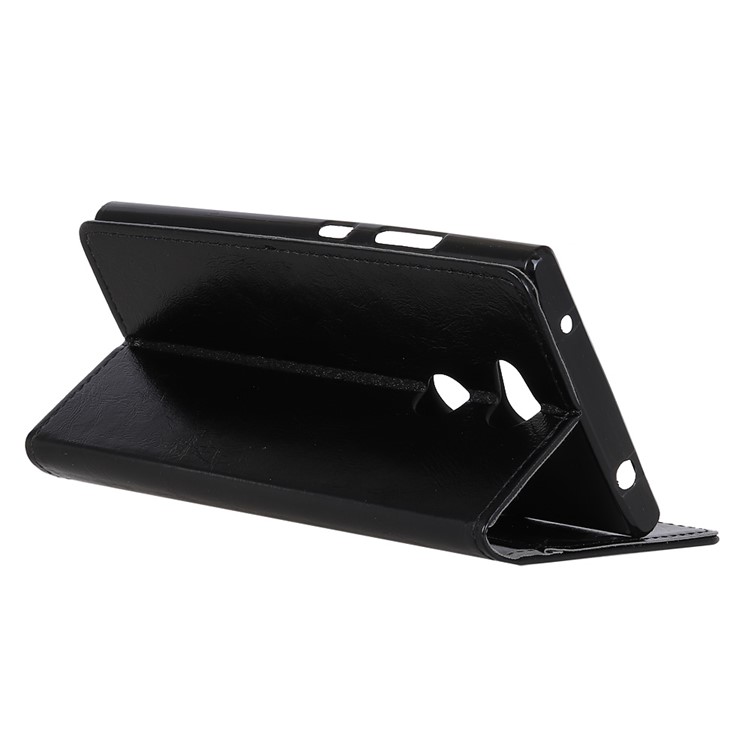 Crazy Horse Texture Leather Wallet Protective Case with Stand for Sony Xperia L2 - Black-5
