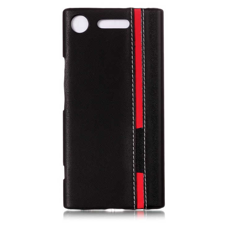 Contrast Color PU Leather Coated PC Mobile Phone Cover for Sony Xperia XZ1 - Black-2