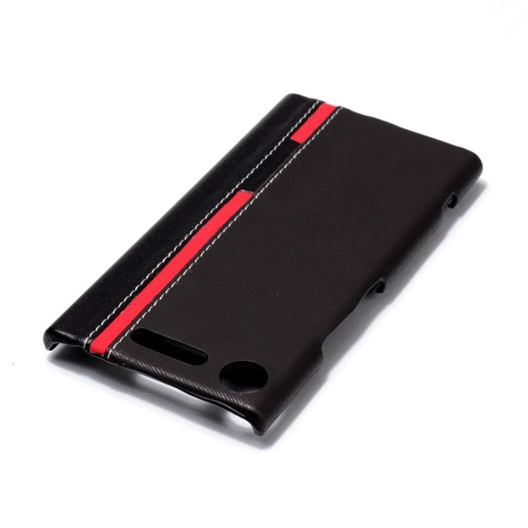 Contrast Color PU Leather Coated PC Mobile Phone Cover for Sony Xperia XZ1 - Black-5