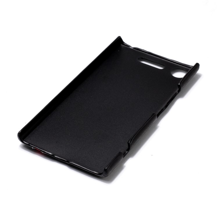 Contrast Color PU Leather Coated PC Mobile Phone Cover for Sony Xperia XZ1 - Black-6