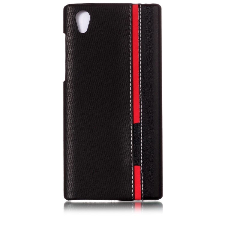 Contrast Color PU Leather Coated PC Mobile Phone Cover for Sony Xperia L1 - Black-2