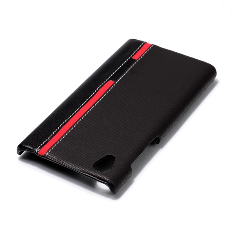 Contrast Color PU Leather Coated PC Mobile Phone Cover for Sony Xperia L1 - Black-5