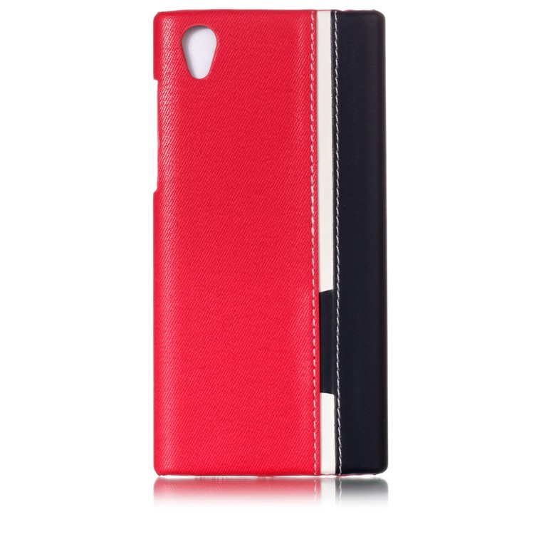 Contrast Color PU Leather Coated PC Mobile Phone Case for Sony Xperia L1 - Rose-2