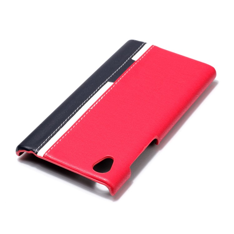 Contrast Color PU Leather Coated PC Mobile Phone Case for Sony Xperia L1 - Rose-5