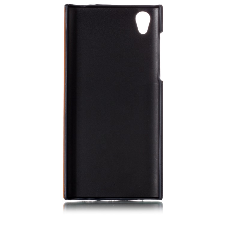 Contrast Color PU Leather Coated PC Mobile Phone Casing for Sony Xperia L1 - Dark Blue-3