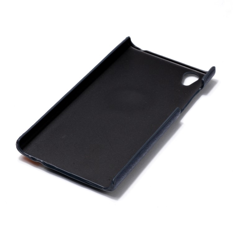 Contrast Color PU Leather Coated PC Mobile Phone Casing for Sony Xperia L1 - Dark Blue-6