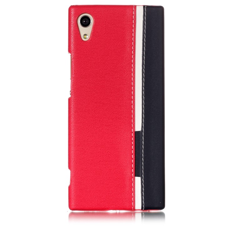 Contrast Color PU Leather Coated PC Mobile Phone Case for Sony Xperia XA1 - Rose-2