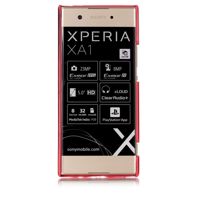 Contrast Color PU Leather Coated PC Mobile Phone Case for Sony Xperia XA1 - Rose-3