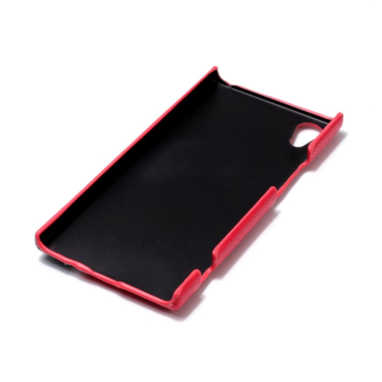 Contrast Color PU Leather Coated PC Mobile Phone Case for Sony Xperia XA1 - Rose-6