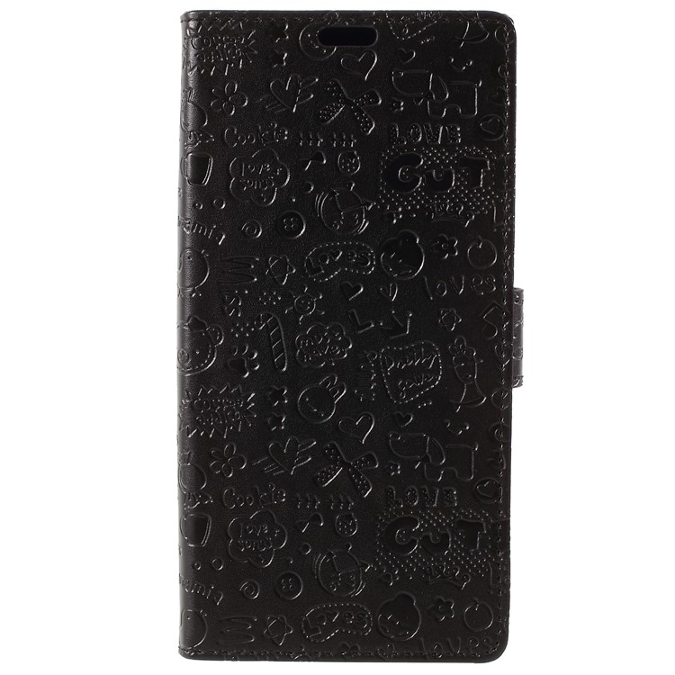 Cartoon Graffiti Stand Leather Wallet Magnetic Case for Sony Xperia XA2 Ultra - Black-4
