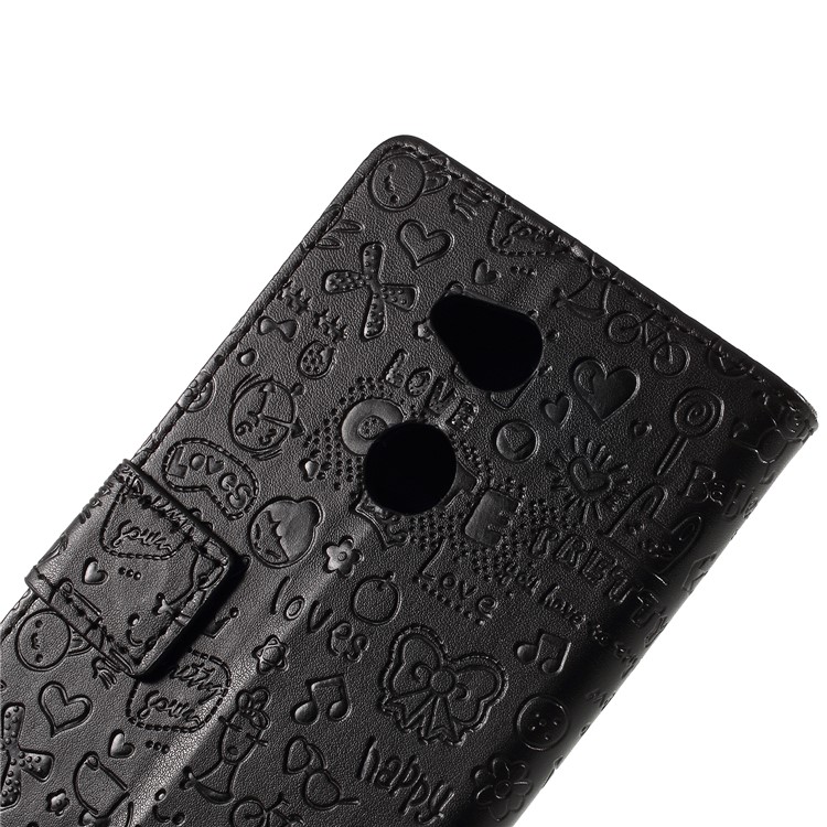 Cartoon Graffiti Stand Leather Wallet Magnetic Case for Sony Xperia XA2 Ultra - Black-6