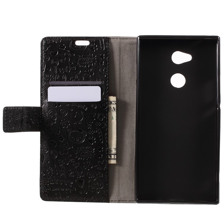 Cartoon Graffiti Stand Leather Wallet Magnetic Case for Sony Xperia XA2 Ultra - Black-9