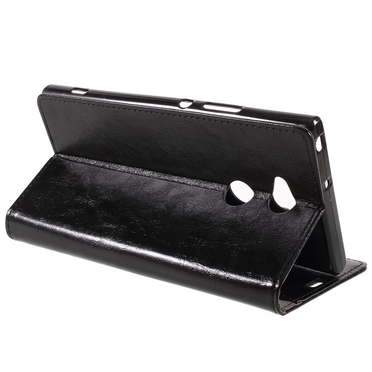 Crazy Horse Leather Wallet Case for Sony Xperia XA2 Ultra - Black-8