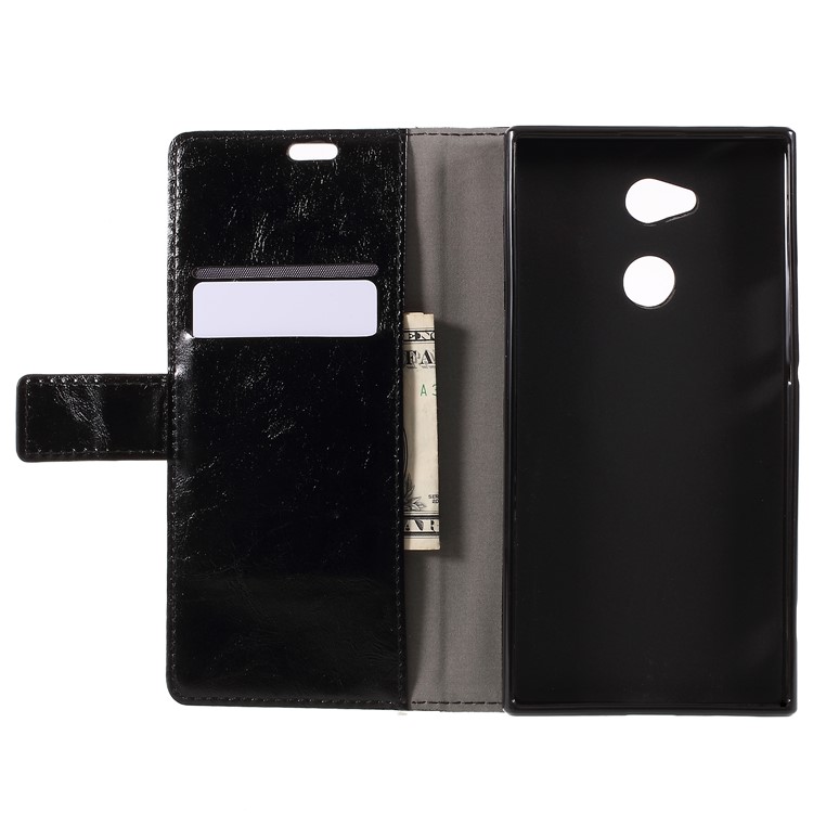 Crazy Horse Leather Wallet Case for Sony Xperia XA2 Ultra - Black-9