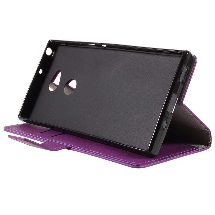 Wallet Leather Cell Phone Case for Sony Xperia XA2 Ultra - Purple-4