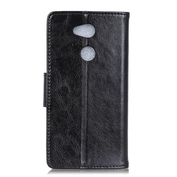 Textured Split Leather Stand Phone Casing for Sony Xperia L2 - Black-1