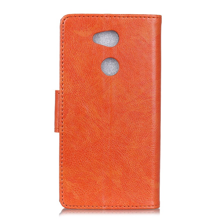 Textured Split Leather Stand Phone Shell for Sony Xperia L2 - Orange-1