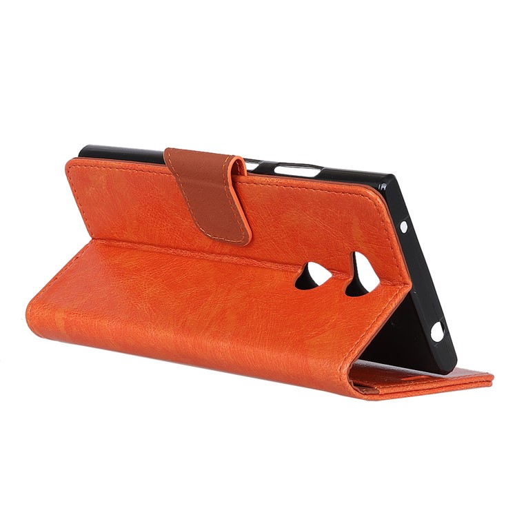 Textured Split Leather Stand Phone Shell for Sony Xperia L2 - Orange-3