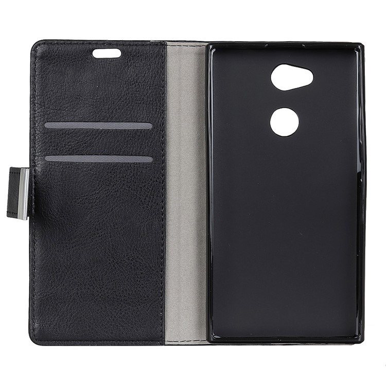 Crazy Horse Texture Wallet Stand Leather Case for Sony Xperia L2 - Black-2