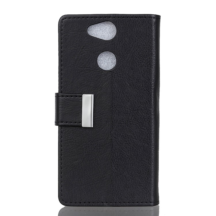 For Sony Xperia XA2 Crazy Horse Texture Wallet Leather Stand Case - Black-1