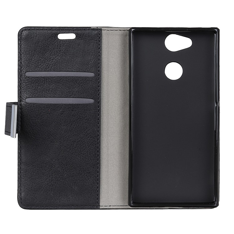 For Sony Xperia XA2 Crazy Horse Texture Wallet Leather Stand Case - Black-2