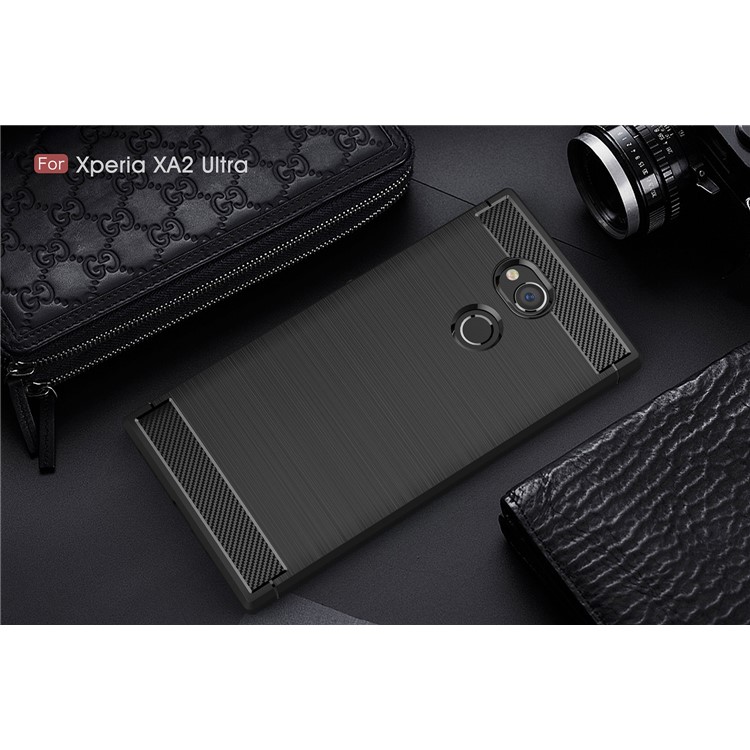 Carbon Fibre Brushed TPU Case for Sony Xperia XA2 Ultra - Black-10