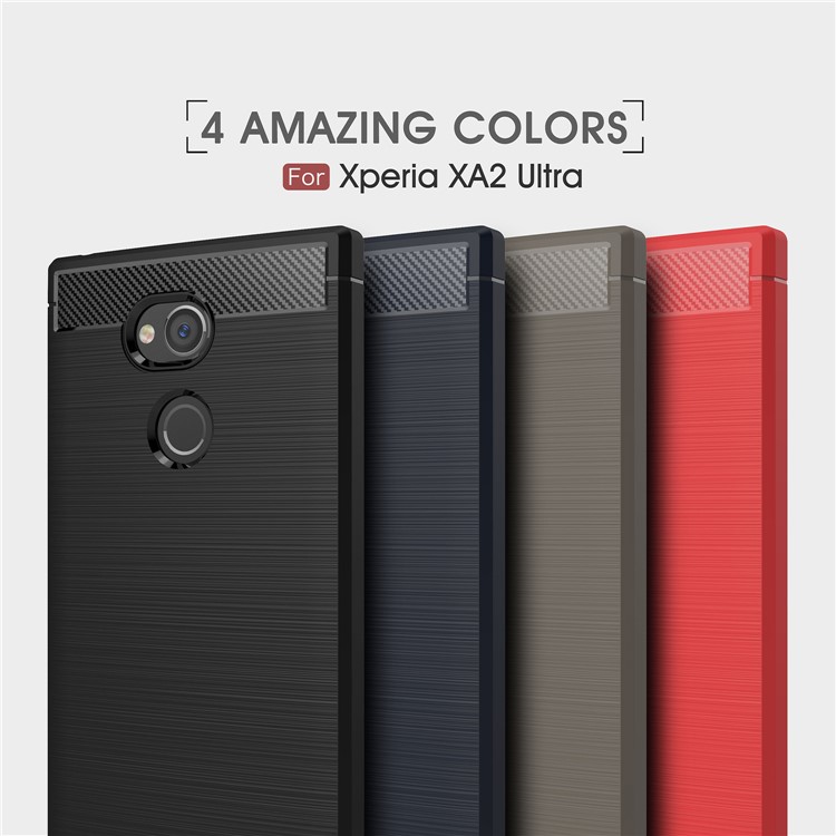 Carbon Fibre Brushed TPU Case for Sony Xperia XA2 Ultra - Black-11