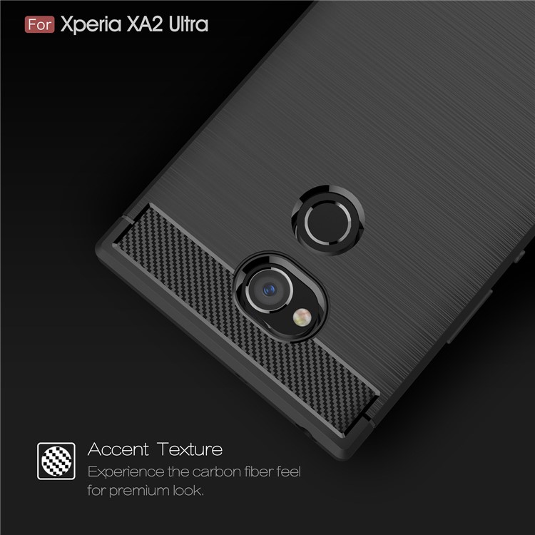 Carbon Fibre Brushed TPU Case for Sony Xperia XA2 Ultra - Black-4