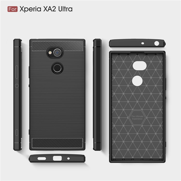 Carbon Fibre Brushed TPU Case for Sony Xperia XA2 Ultra - Black-9