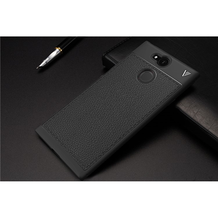 IVSO Gentry Series Litchi Texture Leather Coated TPU Case for Sony Xperia XA2 - Black-5