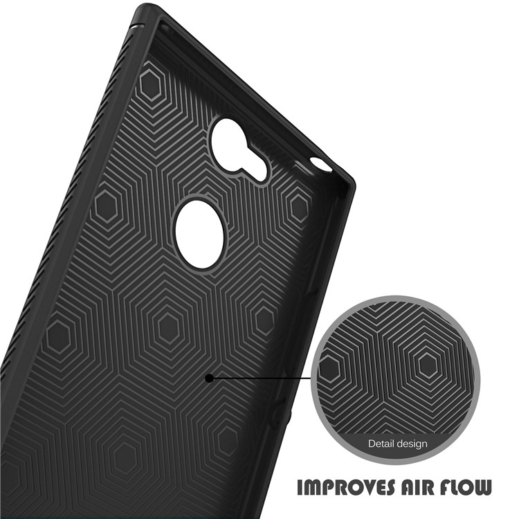 IVSO Gentry Series Litchi Texture Leather Coated TPU Case for Sony Xperia XA2 - Black-7